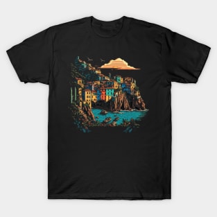 Cinque Terre Pixel Art T-Shirt